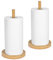E-ROOM TREND Paper Towel Holder Bamboo Thicken Base Paper Towel Dispenser Kitchen Steady Bathroom Towel 2 Rolls Stand Organizer Wooden Paper Roll Holder for Countertop Table Cabinet(A0742)