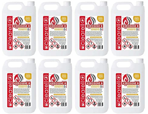 Clearell 32L | Pack of 8 | 32 Litres Premium Quality Kerosene Paraffin Heater Heating Oil Fuel | Compliant to BS2869C2