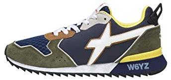 w6yz Jet-M.-Zapatillas de Tejido técnico y Ante-Militar, Azul Oscuro 45