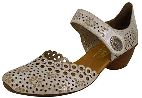 Rieker Pia Womens Open Court Shoes 6.5 UK Silver
