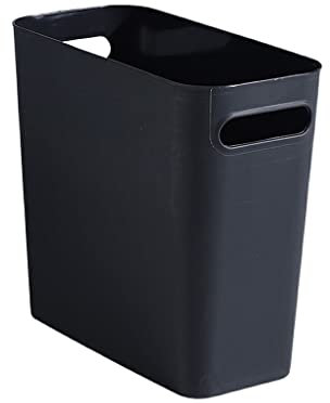 rongweiwang Bote de Basura Delgado sin Tapa Papelera Contenedor de Basura Baño Dormitorio Gabinete de Cocina Artículos de tocador Papelera de Almacenamiento, Negro