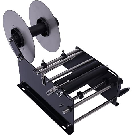 NaMaSyo Manual Round Bottle Labeling Machine with Handle Manual Round Bottle Labeler Label Applicator MT-30 Printer Maker for Glass Metal Bottle