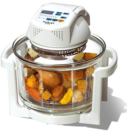 Turbo Air Fryer Oven, 11 Qt Halogen Oven Oilless Air Fryer Oven, Convection Toaster Roaster Oven, Bake, Grill, Steam Broil, Roast, White
