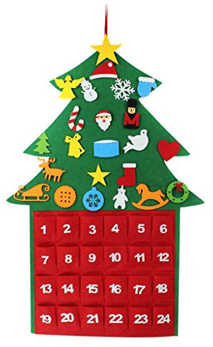 FGUUTYM Calendrier avec décorations de l'Avent, sacs, Noël, feutre de Noël, grande décoration de la maison, plate-bande surélevée pour jardin en métal (multicolore, taille unique)
