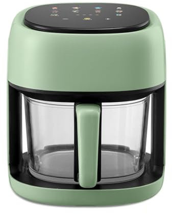Digital Air Fryer, 4.5L Air Fryer Oven with 8 Cooking Presets and Air Fryer Accessories for Fries, Steak, Fish, Shrimp, Chicken, Baking, Rotisserie (Color : Green, Size : 4.5L)
