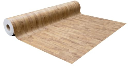 Primaflor PVC Boden Tacuto | Eiche Chalet | 400x350 cm | 4,00 m Breite, Holzoptik, 2,8 mm Gesamthöhe, R10, Bfl-s1, Nutzungsklasse 23/31, für Fußbodenheizung geeignet