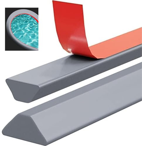 2 m Splash Protection Strip Shower Self-Adhesive T-shape Walk-in Shower Floor Water Barrier, Silicone Shower Threshold for Frameless Shower Door, Water Stopper Strip for Wet and Dry Separation (Grey)
