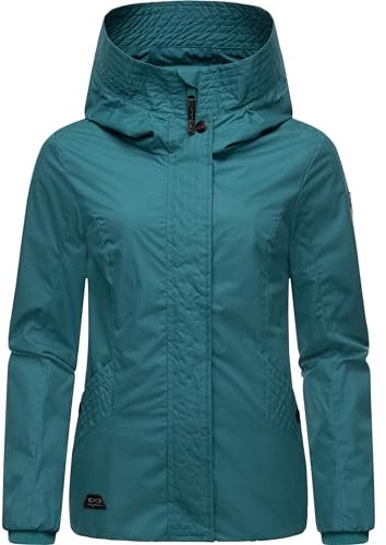 Ragwear Damen Übergangsjacke leichte wasserdichte Jacke kurz mit Kapuze Vannesa Baltic Gr. S