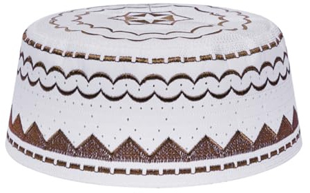 Kinder Muslimische Gebetshut Islamischer Kufi Rund Stickerei Cap Männlich Türkisch Arabien Ramadan Stickerei Cap Atmable Stickerei Saudi Arabien Beanie Hut Sonnenhut für Kinder und Jugendliche