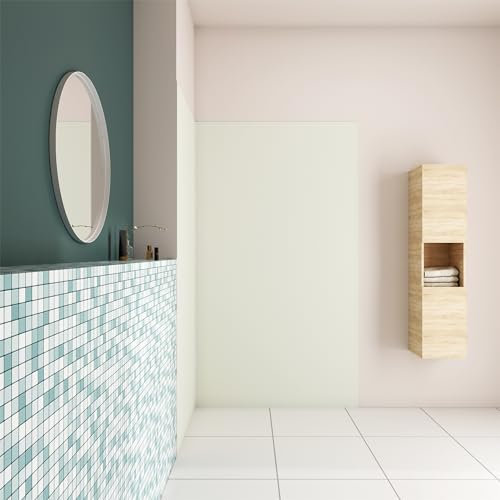 AICA Panel angular de pared para ducha en Aluminio, Marfil, 100x100x210cm, Revestimiento de paredes