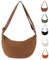 GoPaw Damen Cord Crossbody Bag, Halbmond Tasche Cord Umhängetasche, Damen Halbmond Tasche Schultertasche Mit Schultergurt Einstellbar Lässige Umhängetasche aus Kord für jeden Anlass (Braun)