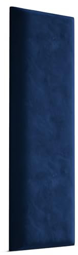 Muralo - Samt Wandkissen Stoff Polster-Paneel für Schlafzimmer Wohnzimmer Bett Wandpolster Bettkopfteil Lendekissen Modern Luxus Gepolstert Magic Velvet (Dunkelblau, 70 cm x 15 cm)