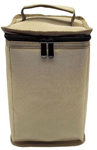 Kexpery Sac de rangement pour bouteille de carburant en tissu Oxford 600D butane anti-collision Lanterne de camping Sac à gaz avec poignée pour camping, cuisine, voyage, pique-nique (petit kaki)