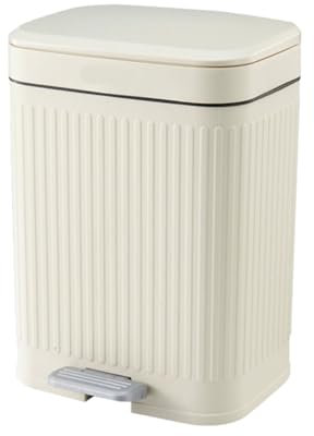 KITCHEN MOVE Cubo de basura con pedal rectangular de plástico 12L AURA Blanco