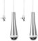2 Pack Bathroom Pull Cord Handle Teardrop Chrome Pull String Switch End Weight Extension Replacement with 150cm Nylon White Cord Connector for Blind Toilet Ceiling Light Fan