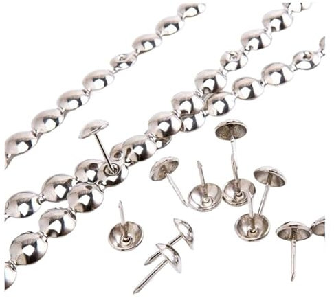 HEXHUASR 5 Meter Polsternagelstreifen 11 mm Messing Nickel Bronze Dekorative Nagelleisten Bänder Polsternagel Sofa Heimwerker(9.5mm Nail Silver)