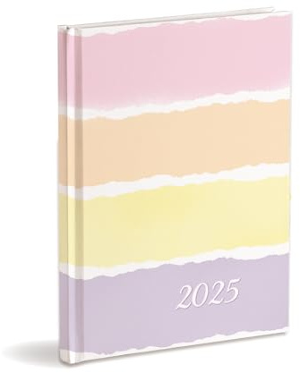 Agenda Organizer 2025 Gennaio-Dicembre 2025 copertina rigida, Giornaliera, Rosa e Lilla