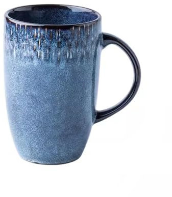 SOBOLON Coffee Mug 600ml Retro Ceramic Tea Cup Breakfast Milk Cup Large Capacity Mug With Handle Suitable For Office Or Home Mark Cup(A)