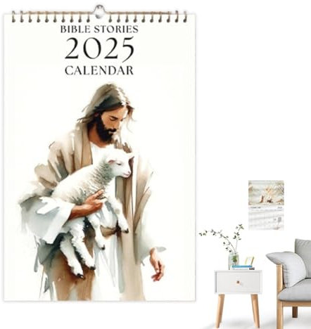 Bibelkalender 2025–2025 Christlicher Kalender Christlicher Wandkalender 2024–2025 | 12 Monate Wandkalender | Idee Natur Aquarelle Landschaftsgemälde Jesus Kalender 2025