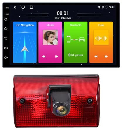 Android Autoradio Mit GPS Navigation+HD Bremsleuchte Rückfahrkamera für Mercedes Benz Freightliner Sprinter 2500 3500/Sprinter W901 W902 W903 W904/B901 B902 B903/Dodge Cargo/VW LT 28-35 II, 28-46 II