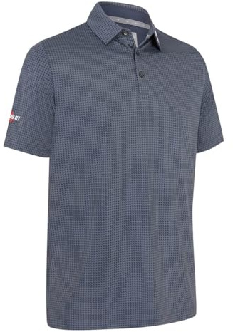Callaway Golf Mens Odyssey Print Moisture Polo Shirt - Caviar - XL