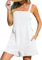 CUPSHE Tuta da donna in cotone salopette corta con scollo rotondo senza maniche generale casual gamba dritta vestito pagliaccetto tutina, bianco, S