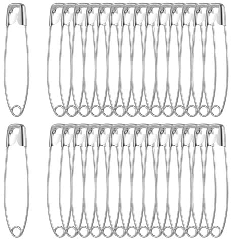 100 Stück 55 mm Sicherheitsnadeln Safety Pins Sicherheit Pin Sicherheitsnadel groß mit Praktischer Box für Befestigen und Nähen von Kleidung und Handarbeiten Schmuckherstellung