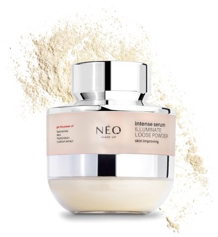 NEO MAKE UP Cipria - Illuminate Loose Powder - Cipria Illuminante in Polvere – Trasparente con Particelle Illuminanti, Mica & Niacinamide - Per una Pelle Radiosa & Effetto Lifting Ottico – 10g