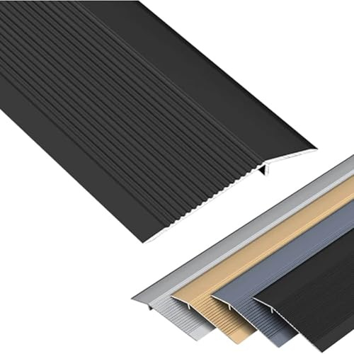 Extra Wide Floor Transition Threshold Strip, Flat Divider Strip for Kitchen/Bathroom/Laminate Vinyl, Aluminum Door Threshold Ramp, Fluted Saddle Threshold(Size:90cm/35 in,Color:C)