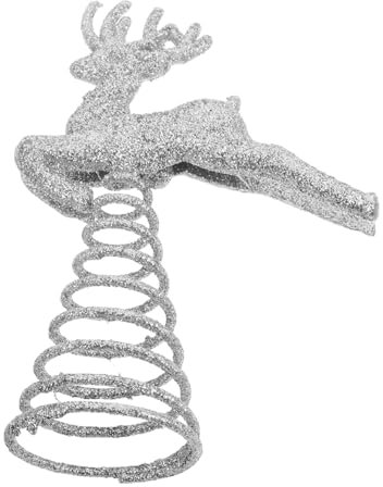 TOPPERFUN Weihnachtsbaumspitze Rentier Baumkrone Aus Eisen Praktisch Zum Einstecken Für Weihnachtsdeko Und Festlichkeiten Silber