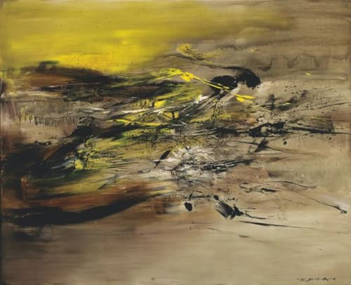 Orjdjz Wxkbl Zao Wou Ki Poster Berühmt Zao Wou Ki《Ohne Titel》Leinwand Wandkunst Abstrakte Zao Wou Ki Drucke und Malerei für Home Decor Bild 40x55cmx1 rahmenlos