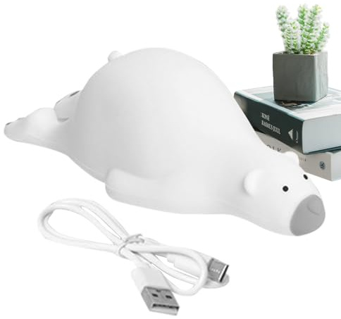 Lampe de nuit pour, 3 niveaux, ours mignon, rechargeable par USB, décoration de nuit pour chambre à coucher, salle de bain, maison, table de chevet, bureau, couloir, toilettes, école