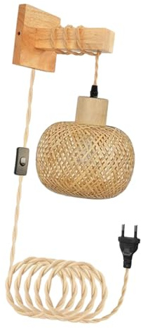 FewNvWa Applique Murale en Bambou, Applique Murale pour Salle de Bain Ou Couloir,