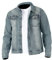 NOROZE Men's Washed Denim Western Trucker Jacket Classic Buttoned-cuffs Casual Outerwear (Blue, S)