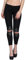 Berry Belle JadeBB Nieten Leggings Cuts Risse am Knie Sexy Glamour Stretch Matt Dessous 2 Farben (S/M, Schwarz/Nieten Front)