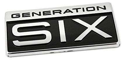 Generation Six Plakette T6 seitlich Logo Zeichen chrom