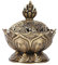 Akozon Mini Räuchergefäß Lotus Bronze Zink-Legierung, Farben Vintage Rückfluss Rauch Weihrauch Räuchergefäß Halter heiß Räucherstäbchen für Heim und Büro Dekoration (Bronze)