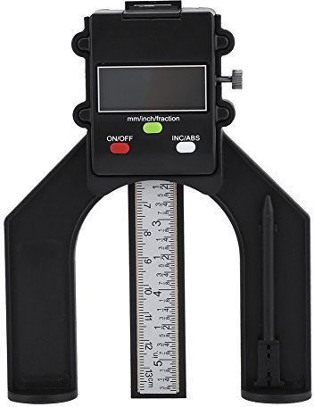 0-80mm Tiefenmessgerät，0-80mm Digitaler Profiltiefenmesser Selbst Stehende Tiefenlehr zur Messung der Objekthöhe und der Aperturtiefe