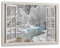 Pixxprint Atemberaubende Winterlandschaft, Fenster, Größe: 60x40cm, Leinwandbild, fertig gespannt, Wandbild, Dekoration, Kunstdruck, kein Poster