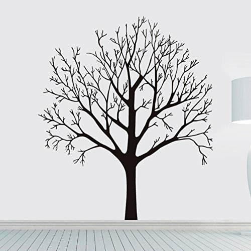 Sticker mural paysage grand arbre sticker mural amovible chambre à coucher imperméable noir 68x79cm