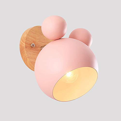 Mengjay Wandleuchten Nordischen Wandlichter für Kinder Lampen Edison Lampe Halter Ganglampen Korridor Lampe Nacht Leselicht E27 (Farbe: Pink)
