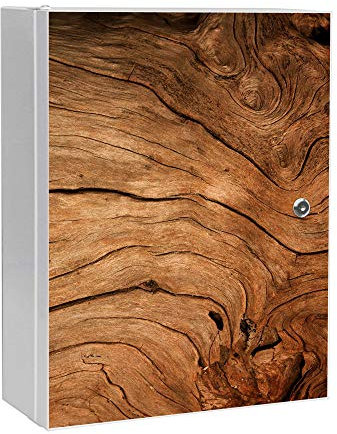 banjado Medizinschrank abschliessbar mit Motiv Trockenes Holz 35x46x15cm - großer Arzneischrank für die Hausapotheke - Medikamentenschrank aus Metall zur Medikamenten Aufbewahrung