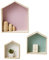Vertbaudet 3er-Set Wandregale in Hausform, Setzkasten rosa ONE Size