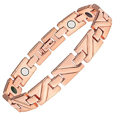 Damen-Armband mit Magnettherapie, Roségold, für Sport, Energiearmband