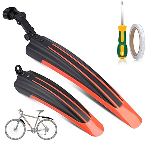 TAGVO Fahrrad Schutzbleche Set für 20/22/24/26 Zoll, Universal Full Cover Thicken Widen Fahrrad Kotflügel Set, Mountainbike MTB Kotflügel vorne & hinten Verstellbare Fahrradkotflügel-Schmutzfänger