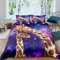 feelingyou Zwei Giraffen Bettwäsche-Set Purple Galaxy Universe Bettwäsche Set 135x200cm Schöne Tiere Betten Set für Kinder Jungen Mädchen Teenager 2St.Reißverschluss Mikrofaser