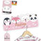 Kindsblick Garderobe mit Wunschname inkl. DIN A4 Poster - Personalisierte Kindergarderobe mit 4 Kleiderhaken für Kinder (Tierträume rosa)