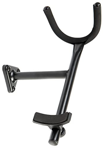 Music Store Premium Wandhalter für Tenor Saxophon, Robuster Holzblasinstrumenten-Ständer, Inklusive Aufhängung, Schrauben und Dübel, Ideal für Slatwall Montage