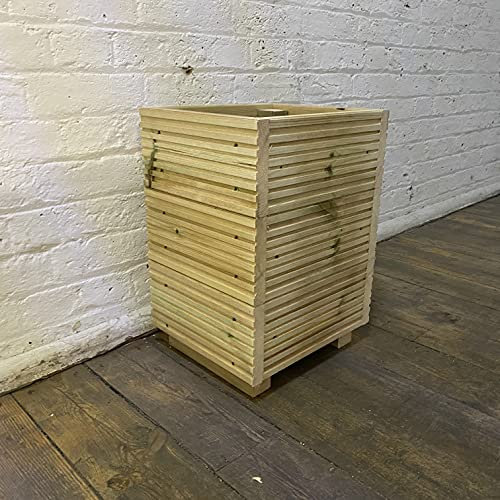 Cutncraft Designs Small Square Wooden Decking Patio Planter Trough Herb Box - 30x35cm 47cm tall