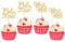 Gyufise 36Pcs Mr & Mrs Cupcake Toppers Love Mr Mrs Cupcake Picks Gold Glitter Wedding Cucpake Toppers Bridal Shower Cake Decorations Party Supplies